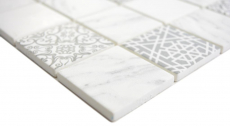 GLAS Mosaïque ECO Aspect Carrare Carreaux muraux Carrelage cuisine salle de bain_f | 10 Tapis de mosaïque
