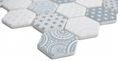 GLAS Mosaïque Hexagone ECO bleu Carreau de mosaïque murale Carrelage cuisine salle de bain_f | 10 Tapis de mosaïque