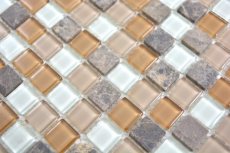 Mosaïque de verre Pierre beige marron Carreaux de mosaïque murale Carreaux de cuisine Salle de bain MOS58-1213_f