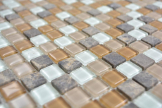 Mosaïque de verre Pierre beige marron Carreaux de mosaïque murale Carreaux de cuisine Salle de bain MOS58-1213_f