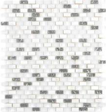 Motif main Mosaïque de verre translucide Pierre composite Coquille blanche Carreau de mosaïque murale Carrelage cuisine salle de bain MOS86-0001_m