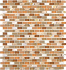 Motif main Mosaïque de verre translucide Pierre composite Coquille beige Carreau de mosaïque murale Carrelage cuisine salle de bain MOS86-0012_m