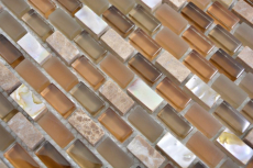 Motif main Mosaïque de verre translucide Pierre composite Coquille beige Carreau de mosaïque murale Carrelage cuisine salle de bain MOS86-0012_m