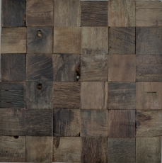 Mosaïque de bois en planches de bateau Wood FSC Revêtement mural fond de cuisine MOS160-23