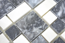 Marbre Mosaïque Pierre noire blanche Carreau de mosaïque murale Carrelage cuisine salle de bain MOS88-0302_f