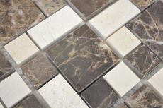 Motif main marbre pierre emperador dark cremarfil carreau de mosaïque mur carrelage cuisine salle de bain MOS88-1312_m