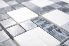 Motif à main Marbre Mosaïque Pierre noir gris blanc Carreau de mosaïque murale Carrelage cuisine salle de bain MOS88-0321_m