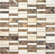 Motif main marbre pierre emperador dark cremarfil carreau de mosaïque mur carrelage cuisine salle de bain MOS88-1201_m