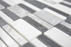 Marbre Mosaïque Pierre noire grise blanche Carreau de mosaïque murale Carrelage cuisine salle de bain MOS88-0123_f