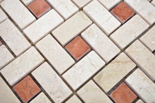 Marbre Mosaïque Carreau Roue crema beige rose polie Carreau de mur douche sol cuisine mur - MOS88-B17