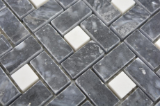 Marbre Mosaïque Roue Pierre eddy noir milky blanc poli Marbre Mosaïque Roue pierre gris panthère poli MOS88-B19_f