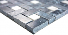 Marbre Mosaïque Roue Pierre eddy noir milky blanc poli Marbre Mosaïque Roue pierre gris panthère poli MOS88-B19_f