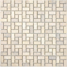 Mosaïque de marbre Roue en pierre chocolat Mosaïque de marbre Roue en pierre grise panthère polie MOS88-B23_f