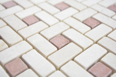 Marbre Mosaïque Roue Pierre cremarfil rose rose Marbre Mosaïque Roue pierre gris panthère poli MOS88-B27_f
