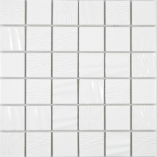 Motif manuel Mosaïque céramique Kanaan blanc plain Carreau de mosaïque murale Miroir de carrelage cuisine salle de bain MOS14-0101_m