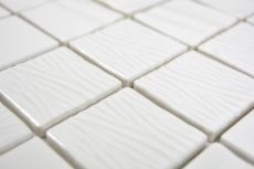 Motif manuel Mosaïque céramique Kanaan blanc plain Carreau de mosaïque murale Miroir de carrelage cuisine salle de bain MOS14-0101_m