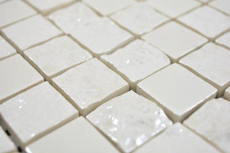 Échantillon manuel Mosaïque céramique Baku blanc Carreau de mosaïque murale Miroir de carrelage cuisine salle de bain MOS14-0001_m