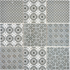 Motif main Mosaïque céramique noire Carreau de mosaïque murale Carrelage cuisine salle de bain MOS22B-0303_m