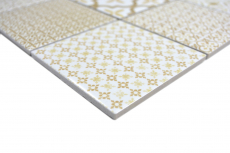 Motif à main Mosaïque céramique WARM beige Carreau de mosaïque murale Miroir de carrelage cuisine salle de bain MOS22B-WB12_m