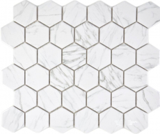 Hexagonal Hexagonal Carrelage Mosaïque Céramique Carrare blanc brillant Carreau mural Carrelage cuisine salle de bain WC - MOS11H-0001