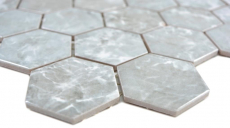 Céramique Mosaïque Hexagone Marbre gris brillant Carreaux de mosaïque murale Carreaux de cuisine Salle de bain MOS11H-0201_f