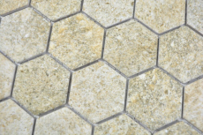Motif manuel Mosaïque céramique Hexagone Granit beige Carreau de mosaïque murale Carrelage cuisine salle de bain MOS11H-1100_m