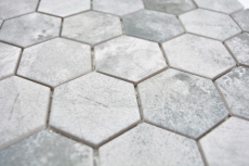 Motif manuel Mosaïque céramique Hexagone ciment gris clair Carreau de mosaïque murale Miroir de cuisine Salle de bain MOS11H-0222_m