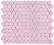 Hexagonal hexagonal carreau de mosaïque céramique mini vieux rose brillant carreau de mosaïque murale carreaux de cuisine salle de bain cuisine - MOS11H-1111
