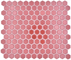 Hexagonal Hexagonal Carreau Mosaïque Céramique mini Bordeaux brillant Carreau mural Carrelage cuisine salle de bain - MOS11H-0910