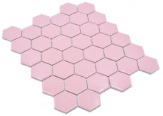 Hexagonal hexagonal Carreau de mosaïque Céramique vieux rose brillant Carreau de mosaïque murale Carreau de cuisine Carreau de salle de bain - MOS11H-1112