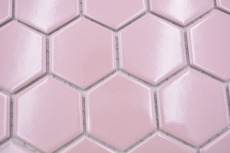 Hexagonal hexagonal Carreau de mosaïque Céramique vieux rose brillant Carreau de mosaïque murale Carreau de cuisine Carreau de salle de bain - MOS11H-1112