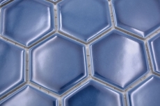 Hexagonal Hexagonal Carreau de mosaïque Céramique bleu vert brillant Carreau de mosaïque Carreau mural Carreau de cuisine Carreau de salle de bain - MOS11H-0504