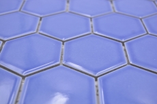 Hexagonal Hexagonal Carreau de Mosaïque Céramique bleu brillant Carreau de Mosaïque murale Carreaux de cuisine Carreaux de salle de bain Paroi de douche - MOS11H-6501