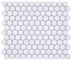 Hexagonal hexagonal carreau de mosaïque céramique mini blanc R10B bac à douche carreau de sol mosaïque antidérapant carreau de bain - MOS11H-0101-R10