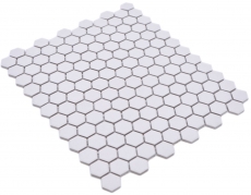 Hexagonal hexagonal carreau de mosaïque céramique mini blanc R10B bac à douche carreau de sol mosaïque antidérapant carreau de bain - MOS11H-0101-R10