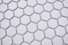 Hexagonal hexagonal carreau de mosaïque céramique mini blanc R10B bac à douche carreau de sol mosaïque antidérapant carreau de bain - MOS11H-0101-R10