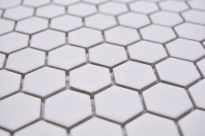 Hexagonal hexagonal carreau de mosaïque céramique mini blanc R10B bac à douche carreau de sol mosaïque antidérapant carreau de bain - MOS11H-0101-R10