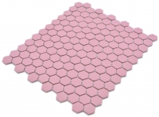 Hexagonal Hexagonal Carreau Mosaïque Céramique mini vieux rose R10B Bac à douche Carreau de sol Mosaïque Antidérapant Carreau de salle de bain - MOS11H-1111-R10