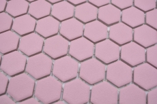 Hexagonal Hexagonal Carreau Mosaïque Céramique mini vieux rose R10B Bac à douche Carreau de sol Mosaïque Antidérapant Carreau de salle de bain - MOS11H-1111-R10