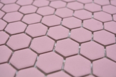 Hexagonal Hexagonal Carreau Mosaïque Céramique mini vieux rose R10B Bac à douche Carreau de sol Mosaïque Antidérapant Carreau de salle de bain - MOS11H-1111-R10