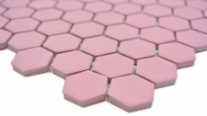 Hexagonal Hexagonal Carreau Mosaïque Céramique mini vieux rose R10B Bac à douche Carreau de sol Mosaïque Antidérapant Carreau de salle de bain - MOS11H-1111-R10