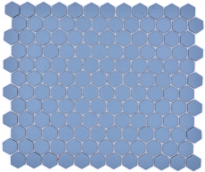 Hexagonal hexagonal carreaux de mosaïque céramique mini bleu vert R10B bac à douche carreaux de sol mosaïque antidérapant salle de bains - MOS11H-0405-R10