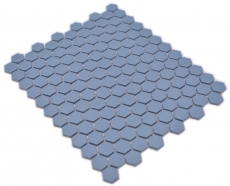 Hexagonal hexagonal carreaux de mosaïque céramique mini bleu vert R10B bac à douche carreaux de sol mosaïque antidérapant salle de bains - MOS11H-0405-R10