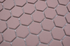 Hexagonal hexagonal Carreau de mosaïque Céramique mini rouge clinker R10B Bac à douche Carreau de sol Mosaïque antidérapant Salle de bain - MOS11H-0900-R10