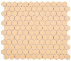 Hexagonal hexagonal carreau de mosaïque céramique mini ocre orange R10B receveur de douche carreau de sol mosaïque antidérapant salle de bain - MOS11H-1208-R10