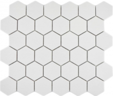 Hexagonal Hexagonal Carreau Mosaïque Céramique blanche R10B Bac à douche Carreau de sol Mosaïque Antidérapant Carreau de salle de bain WC - MOS11H-0111-R10