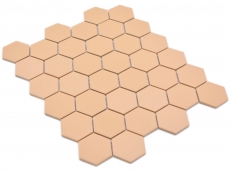 Hexagonal hexagonal carreaux de mosaïque céramique ocre orange R10B receveur de douche carreaux de sol mosaïque mur antidérapant salle de bain - MOS11H-0808-R10