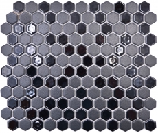 Mosaïque céramique Hexagone noir brillant R10B receveur de douche carreaux de sol mosaïque cuisine salle de bain sol MOS11H-0301-R10_f