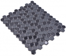Mosaïque céramique Hexagone noir brillant R10B receveur de douche carreaux de sol mosaïque cuisine salle de bain sol MOS11H-0301-R10_f