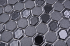 Mosaïque céramique Hexagone noir brillant R10B receveur de douche carreaux de sol mosaïque cuisine salle de bain sol MOS11H-0301-R10_f